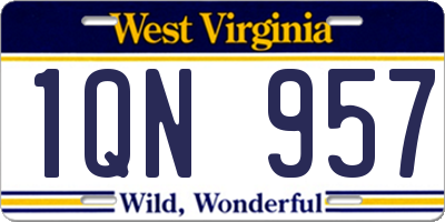 WV license plate 1QN957