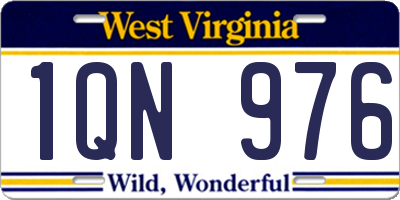 WV license plate 1QN976