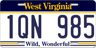 WV license plate 1QN985