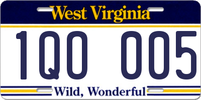 WV license plate 1QO005