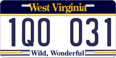 WV license plate 1QO031