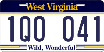 WV license plate 1QO041