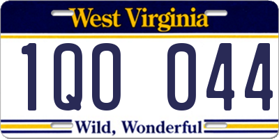 WV license plate 1QO044