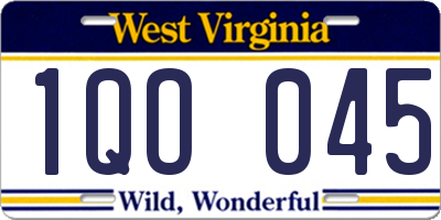 WV license plate 1QO045