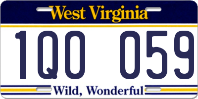 WV license plate 1QO059