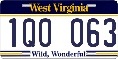 WV license plate 1QO063
