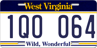 WV license plate 1QO064