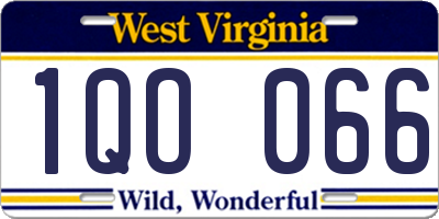 WV license plate 1QO066