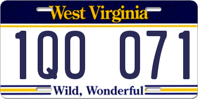 WV license plate 1QO071