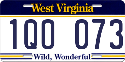 WV license plate 1QO073