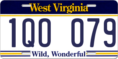 WV license plate 1QO079