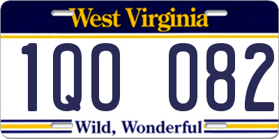 WV license plate 1QO082