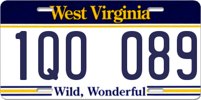 WV license plate 1QO089