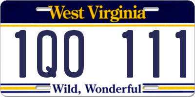 WV license plate 1QO111