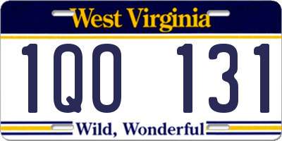 WV license plate 1QO131