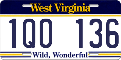 WV license plate 1QO136