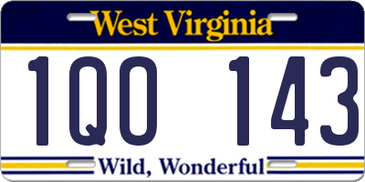 WV license plate 1QO143