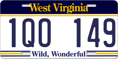 WV license plate 1QO149