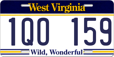 WV license plate 1QO159