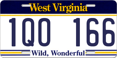 WV license plate 1QO166