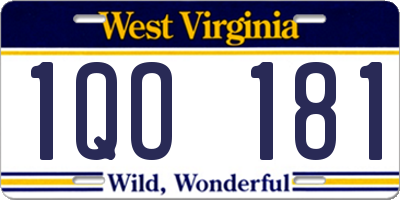 WV license plate 1QO181