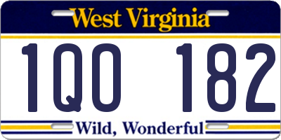 WV license plate 1QO182