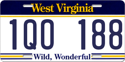 WV license plate 1QO188