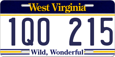 WV license plate 1QO215