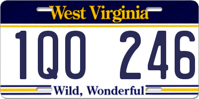 WV license plate 1QO246