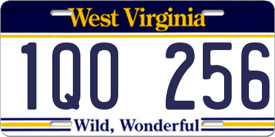 WV license plate 1QO256