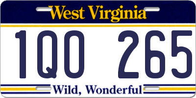 WV license plate 1QO265