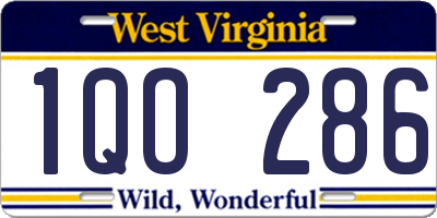 WV license plate 1QO286