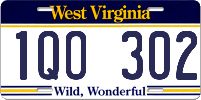 WV license plate 1QO302