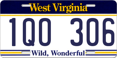 WV license plate 1QO306