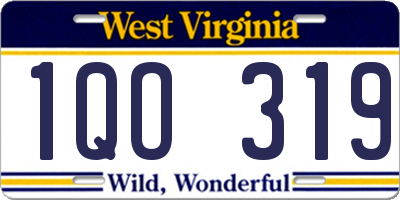 WV license plate 1QO319