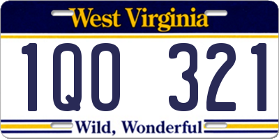 WV license plate 1QO321