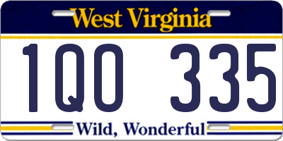 WV license plate 1QO335