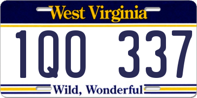 WV license plate 1QO337