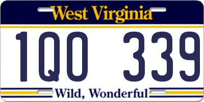 WV license plate 1QO339