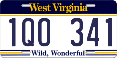 WV license plate 1QO341