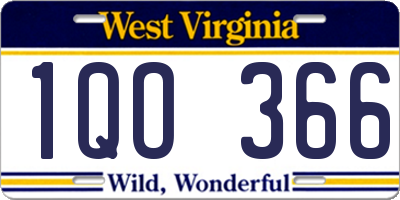 WV license plate 1QO366