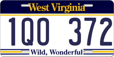 WV license plate 1QO372