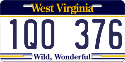 WV license plate 1QO376