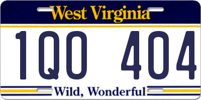 WV license plate 1QO404