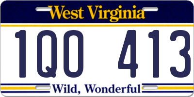 WV license plate 1QO413