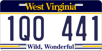 WV license plate 1QO441