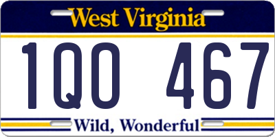 WV license plate 1QO467