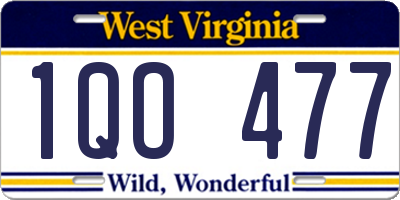 WV license plate 1QO477