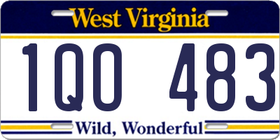 WV license plate 1QO483