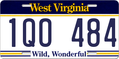 WV license plate 1QO484